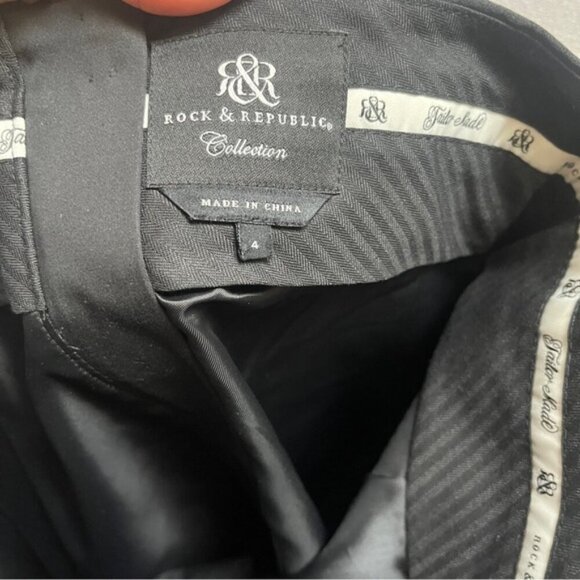 Rock & Republic high waisted classic black pencil skirt Sz 4 - Picture 6 of 9